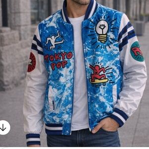 K. Haring x Members Only Tokyo Pop Blue Bomber Jacket